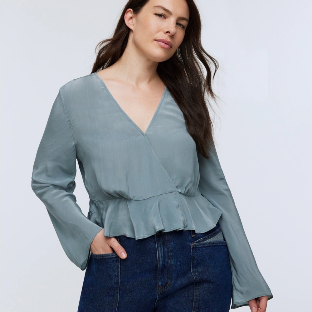 NWT Madewell Bell-Sleeve Wrap Top. BRAND NEW WITH TAGS